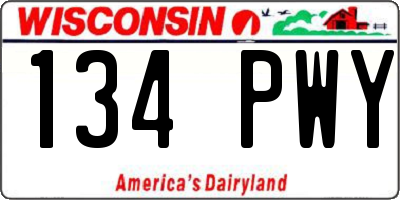 WI license plate 134PWY
