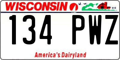 WI license plate 134PWZ