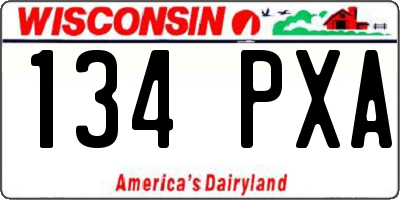 WI license plate 134PXA