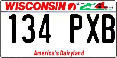 WI license plate 134PXB