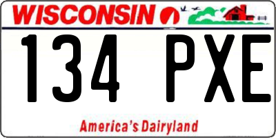 WI license plate 134PXE