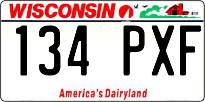 WI license plate 134PXF