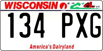 WI license plate 134PXG