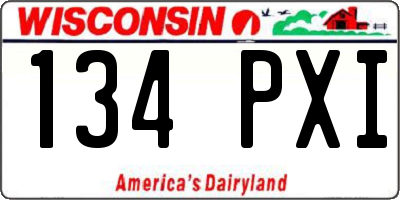 WI license plate 134PXI