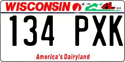 WI license plate 134PXK