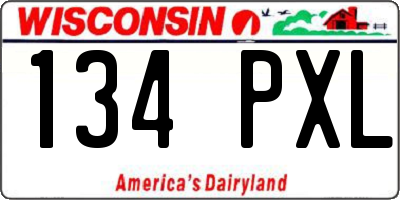 WI license plate 134PXL