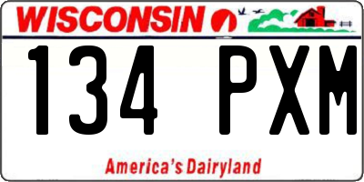 WI license plate 134PXM