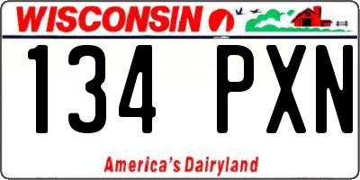 WI license plate 134PXN