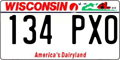 WI license plate 134PXO