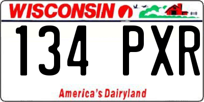 WI license plate 134PXR