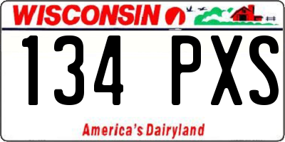 WI license plate 134PXS