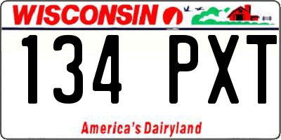 WI license plate 134PXT