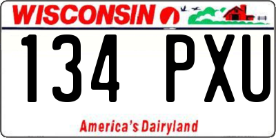 WI license plate 134PXU