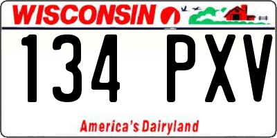 WI license plate 134PXV