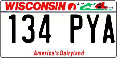 WI license plate 134PYA