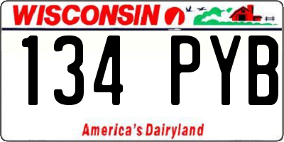 WI license plate 134PYB