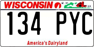 WI license plate 134PYC