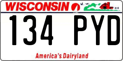 WI license plate 134PYD