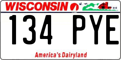 WI license plate 134PYE