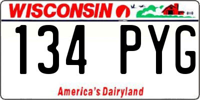 WI license plate 134PYG