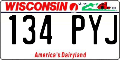 WI license plate 134PYJ