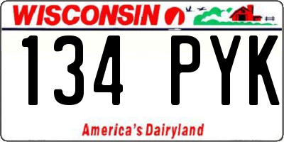 WI license plate 134PYK