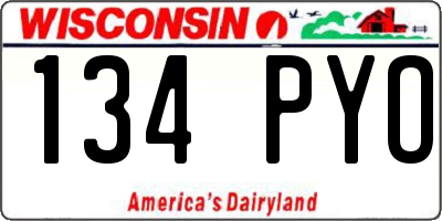 WI license plate 134PYO