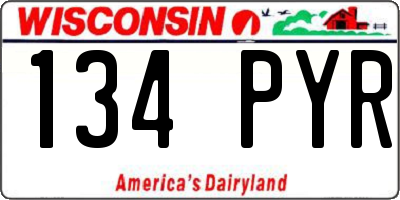 WI license plate 134PYR