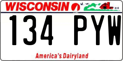 WI license plate 134PYW