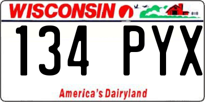 WI license plate 134PYX