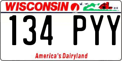 WI license plate 134PYY