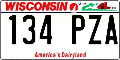 WI license plate 134PZA