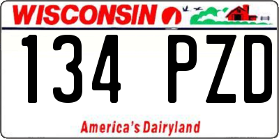 WI license plate 134PZD