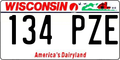 WI license plate 134PZE
