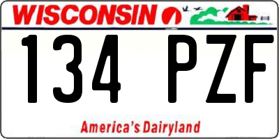 WI license plate 134PZF