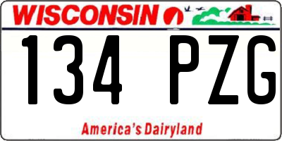 WI license plate 134PZG
