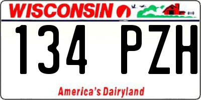 WI license plate 134PZH