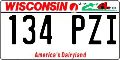 WI license plate 134PZI