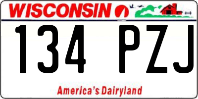 WI license plate 134PZJ