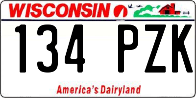 WI license plate 134PZK