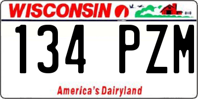 WI license plate 134PZM