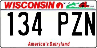 WI license plate 134PZN
