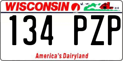 WI license plate 134PZP