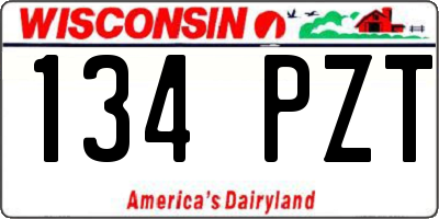 WI license plate 134PZT