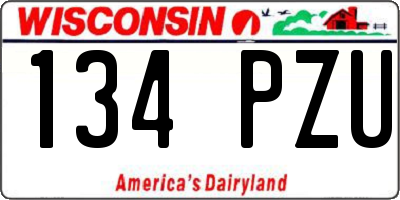WI license plate 134PZU