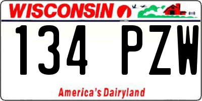 WI license plate 134PZW