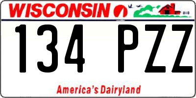 WI license plate 134PZZ