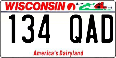 WI license plate 134QAD