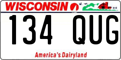 WI license plate 134QUG