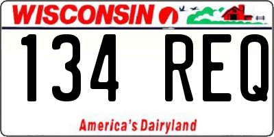 WI license plate 134REQ